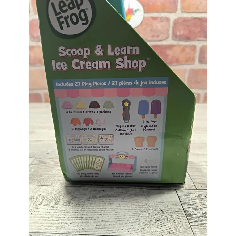 Leap Frog Scoop & Learn Ice Cream Shop with Cones Popsicles Scoops 27 Pieces NIB